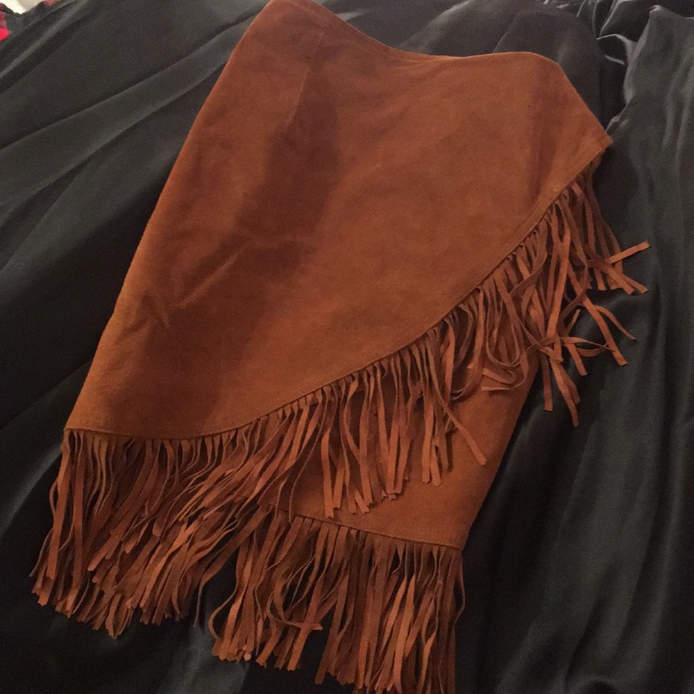 Vintage Leather Wrap Skirt